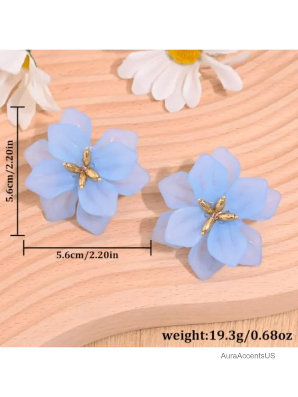 Boho Matte Acrylic Flower Dangle Earrings for Women Lightweight Statement